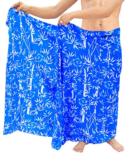 LA LEELA Pareo para Cubrir Piel Hombres Traje de baño de bambú Playa de natación Pareo Traje de baño Azul