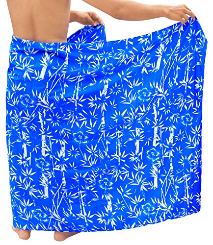 LA LEELA Pareo para Cubrir Piel Hombres Traje de baño de bambú Playa de natación Pareo Traje de baño Azul