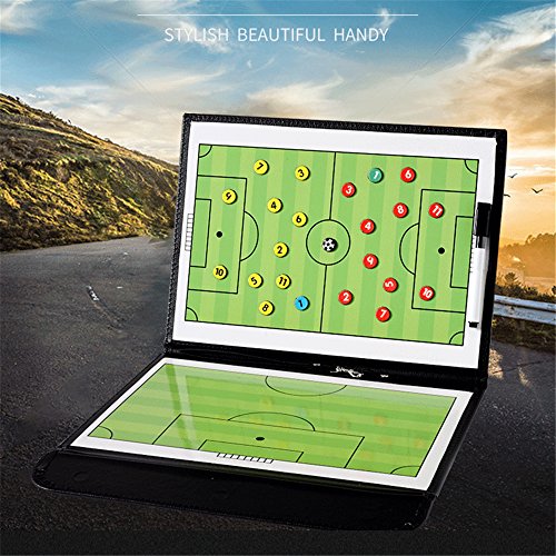 LaceDaisy Professional Abatible Pizarra Táctica de Fútbol Carpeta Táctica Magnéticas para Entrenador Entrenamiento de Fútbol con Imanes Lapiceros y Goma de Borrar