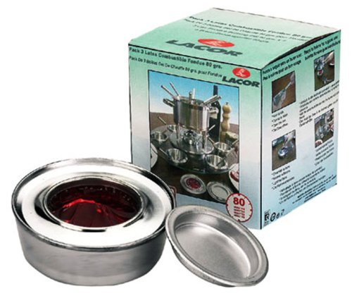 LACOR 71780 - Pack 3 latas Combustible Fondue 80 grs