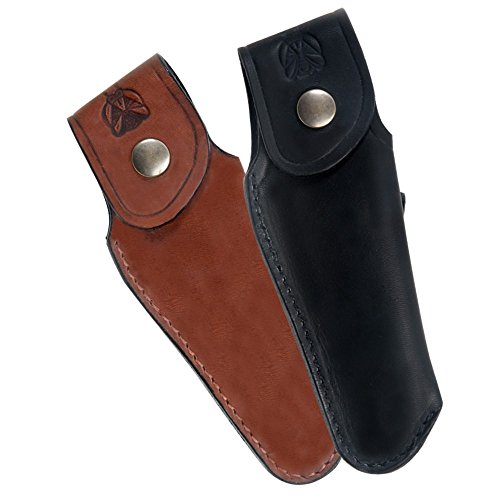 Laguiole Actiforge - Estuche de piel para cuchillo, fabricación artesanal francesa, negro, sin afilador