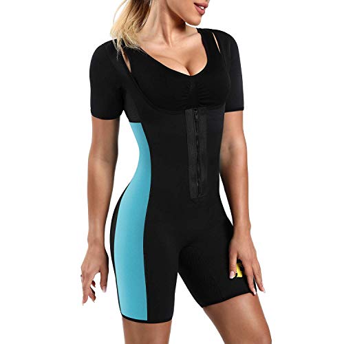 LaLaAreal Faja Reductora Adelgazante Abdomen Mujer Neopreno Body Moldeador para Deport Fiteness (XL,Cremallera/Negro)