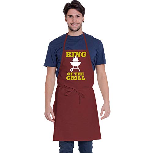 LaMAGLIERIA Delantal de Cocina Personalizado con Foto y Texto - Delantal para Chef y para Barbacoa, Bordeaux