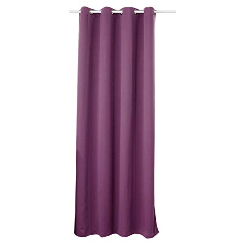 Laneetal Cortinas Opacas Doble Cara Grueso Suaves Evitar Rayos UV la Luz Proteccion Privacidad con Ojales para Salon Cocina Habitacion 1 Pieza 135x245cm Color Violeta