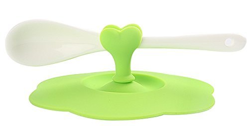 lansue Juego de 6 Tapas Reutilizables de Silicona para Taza de Flores de Ciruelo con Forma de corazón para Cuchara, Color al Azar