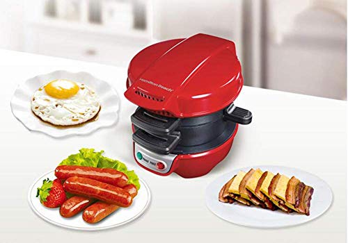 L.BAN Máquina de Hamburguesas/Panini Máquina de Desayuno para el hogar Mini máquina de sándwiches Sartén de Doble Cara/Antiadherente