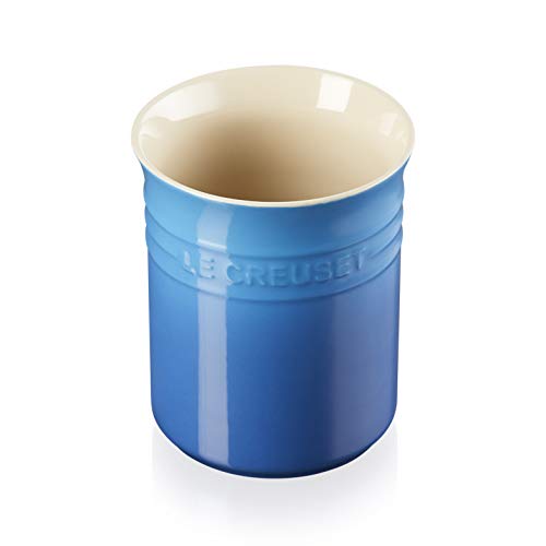Le Creuset Bote para espátulas, 1.1 L, Cerámica de gres, Azul Marseille