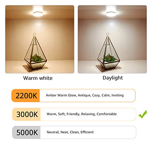 LE Focos LED para Muebles Cocina 6W 510lm en total, Luz Cálida Potente, luces para Vitrinas Encimera Armario Estante Repisa, pack de 3