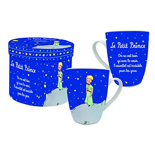 Le Petit PRINCE - Caja individual de taza LPP con diseño de noche de estrella, cerámica azul, 9 cm