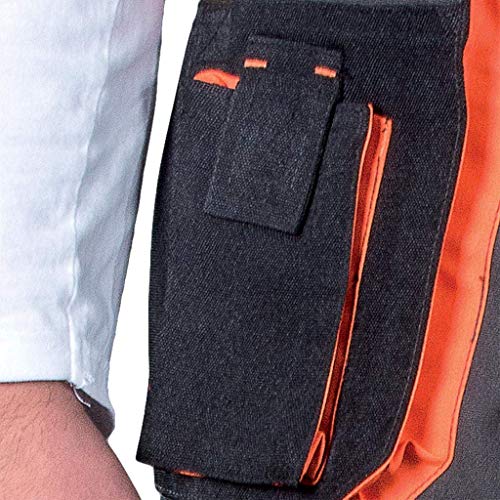 Leber&Hollman LH-FMN-T_SBP48 - Pantalones de trabajo (talla 48 alemana), color azul acero, negro y naranja