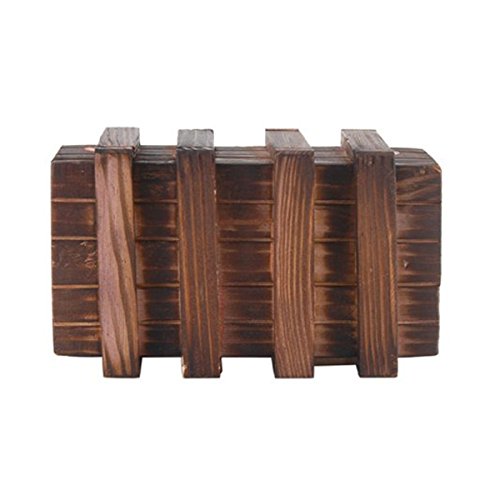 LEORX Caja mágica Brain Teaser dos mágicos madera cajones secretos de regalo caja de joyería juguete del rompecabezas