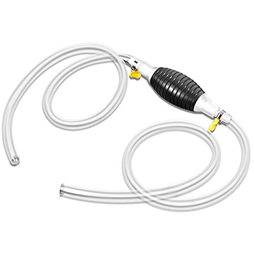 Lezed Bomba de Combustible Manual de Sifón Bomba de Trasvase de Gasoil Bomba de Transferencia de Mano de Cebado Bomba de Transferencia de Líquido de Gasolina y Diésel para Coche, Barco Marino (1.5 M)