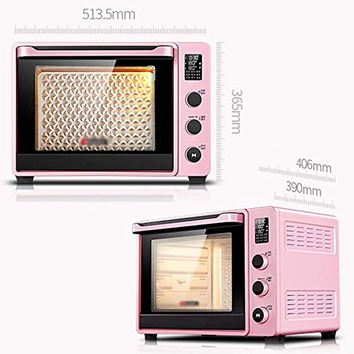 LFDHSF Mini Hornos Mini Horno Eléctrico - Control de Temperatura Comercial Doméstica Rosada 40L Expansión Doble Puerta Multifunción Horno eléctrico, 51.3x40.6x36.5cm / - /
