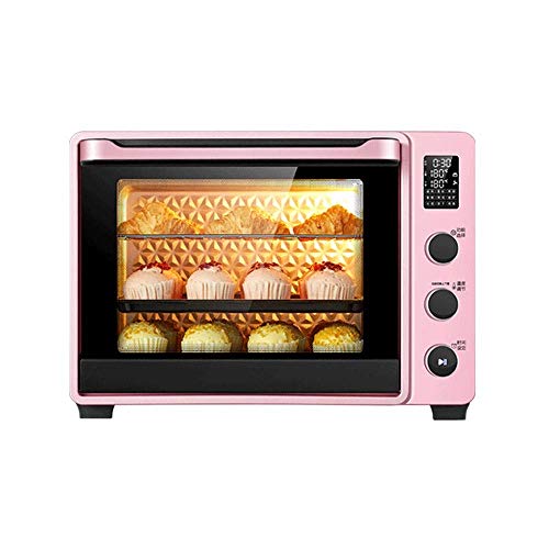 LFDHSF Mini Hornos Mini Horno Eléctrico - Control de Temperatura Comercial Doméstica Rosada 40L Expansión Doble Puerta Multifunción Horno eléctrico, 51.3x40.6x36.5cm / - /
