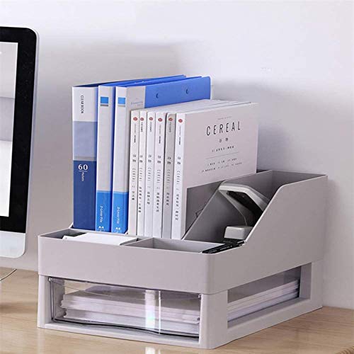 LFDHSF Organizador de Archivos de Escritorio Grande con Compartimentos humanizados y cajón Deslizante, Caja de Almacenamiento, Bandeja para Cartas, Soporte Vertical para Documentos