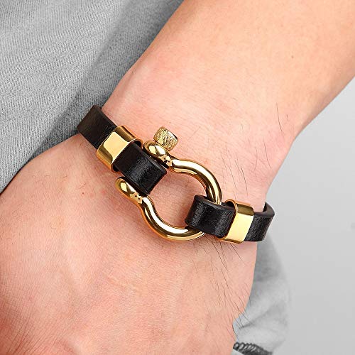 LIB Classic Rock Style Circle Toggle-broches Pulsera para Hombre Tamaño Regalo significativo   23cm