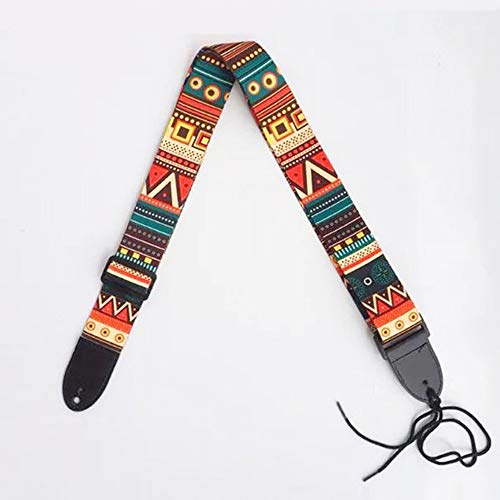 Limeow - Correa para ukelele, guitarra, bajo acústico eléctrico, lona ajustable de 59 a 140 cm, estilo maya