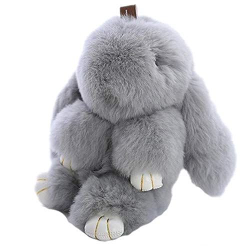 Lindo Conejito Pluff Llavero Piel del Conejo Llaveros para La Bolsa De Juguetes De Las Mujeres Muñeca Mullido Pom Pom Precioso Llavero