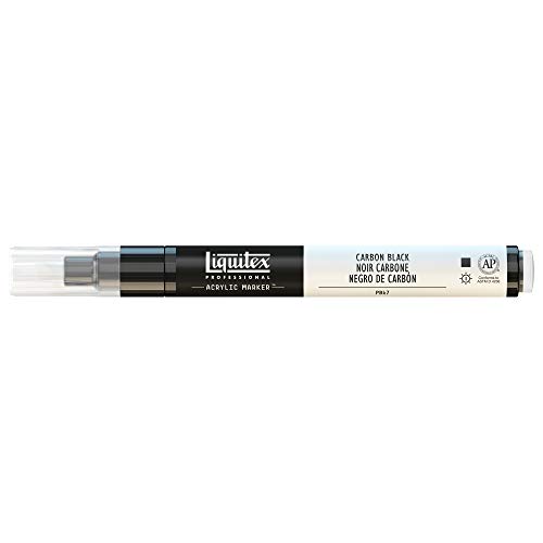 Liquitex Rotulador de Pintura acrílica, Punta Fina, Negro de carbón, 2 mm