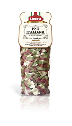 Livera Farfalle Italia 2 X 500 Gr, Pasta Cortas de Sémola de Trigo Duro 100% Made in Italy, Pasta Tricolor, Farfalle Artesanales, Pasta Cortas Italiana, Pasta Artesana Seca