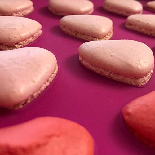 LLAAIT 42 Moldes con Forma de corazón Moldes para Hornear de Silicona de Grado alimenticio Muffin Horno Pad Bandeja para Hornear Revestimiento Fondant Cake Pastry Mat Cocina GAD, España