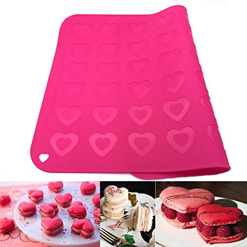 LLAAIT 42 Moldes con Forma de corazón Moldes para Hornear de Silicona de Grado alimenticio Muffin Horno Pad Bandeja para Hornear Revestimiento Fondant Cake Pastry Mat Cocina GAD, España