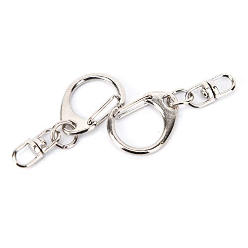 Llaveros 10pcs DIY Pulido Cadena Llavero del Anillo Partido de Corto Llaveros eslabón Giratorio del Metal de Cierre Ganchos Joyería Fabricación de Piezas Accesorios