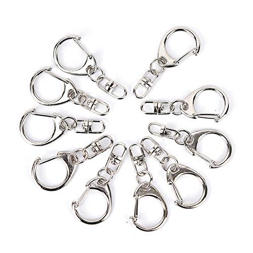 Llaveros 10pcs DIY Pulido Cadena Llavero del Anillo Partido de Corto Llaveros eslabón Giratorio del Metal de Cierre Ganchos Joyería Fabricación de Piezas Accesorios