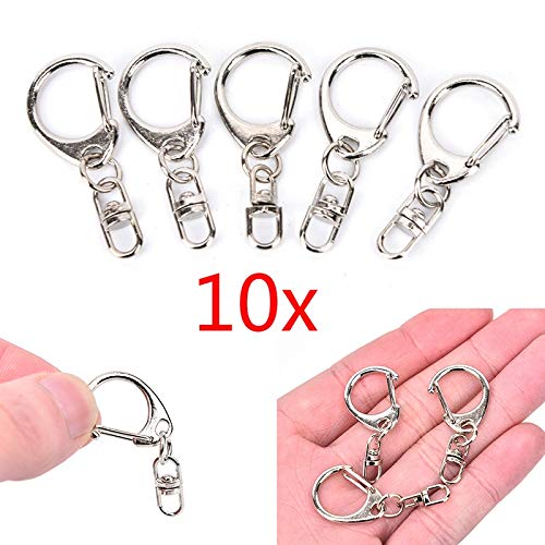 Llaveros 10pcs DIY Pulido Cadena Llavero del Anillo Partido de Corto Llaveros eslabón Giratorio del Metal de Cierre Ganchos Joyería Fabricación de Piezas Accesorios