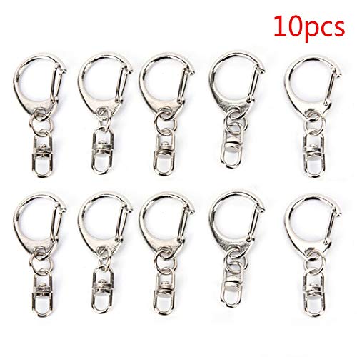 Llaveros 10pcs DIY Pulido Cadena Llavero del Anillo Partido de Corto Llaveros eslabón Giratorio del Metal de Cierre Ganchos Joyería Fabricación de Piezas Accesorios