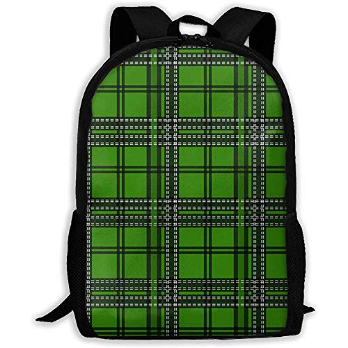 Lmtt Mochila Buffalo Plaid Tartan Plaid Pattern In Christmas Bookbag Casual Travel Bag For Teen Boys Girls