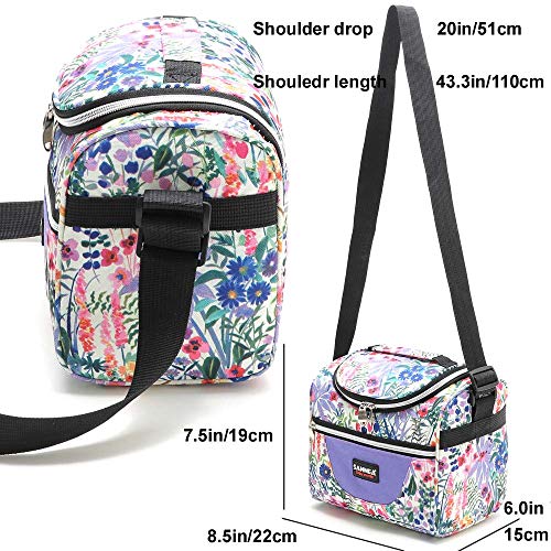 Loncheras Para Mujeres Bolsa Térmica Porta Alimentos 9L Hermética Plegable Nevera Tela Bolsas Comida Nevera Almuerzo para Adultos Mujer Niñas Trabajo Escuela Oficina Playa Viaje Camping (Flor)