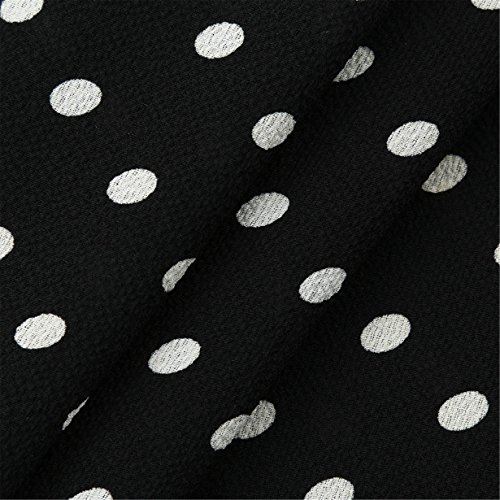 Longra Camisa Manga Larga para Mujer, Mujer Camiseta Mangas Largas Volantes Lunares Blusa Elegante Noche Casual Oficina (XL, Negro)