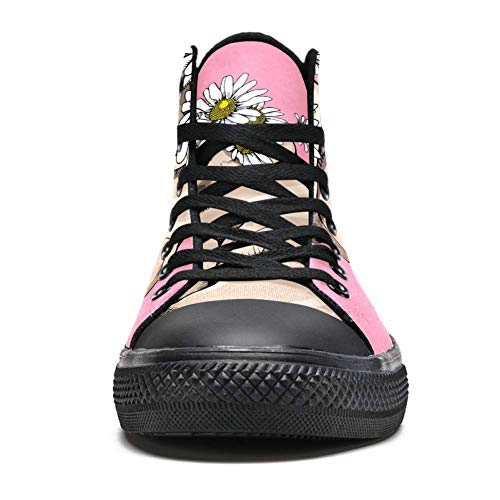 LORVIES - Corona de flores de camomila, carlino, cachorro, zapatillas de lona para hombre, (multicolor), 39.5 EU