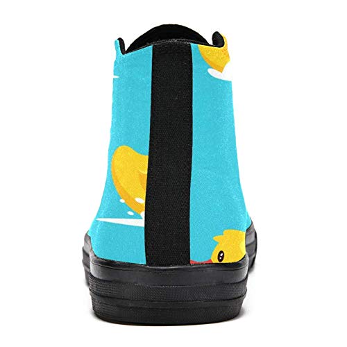 LORVIES - Zapatillas deportivas de goma amarillas y corona dorada de tela para hombre, (multicolor), 44 EU
