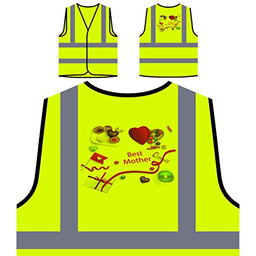 Los mejores dulces de caramelos de corazón de madre Chaqueta de seguridad amarillo personalizado de alta visibilidad m54v