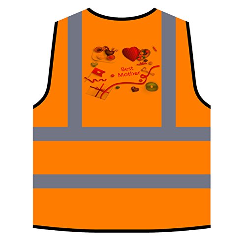 Los mejores dulces de caramelos de corazón de madre Chaqueta de seguridad naranja personalizado de alta visibilidad m54vo