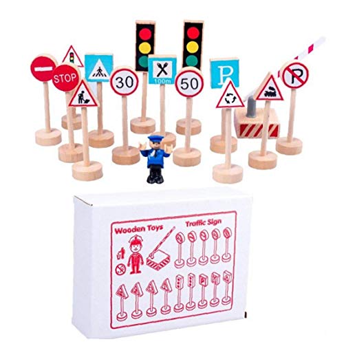 Los Niños De Madera Placas De Calle Parque Infantil De Madera Señales De Tráfico Bloques De Escenas Road La Calle De Coches Juegos De Imaginación Juego Juguetes Educativos 1ponga Color Azar