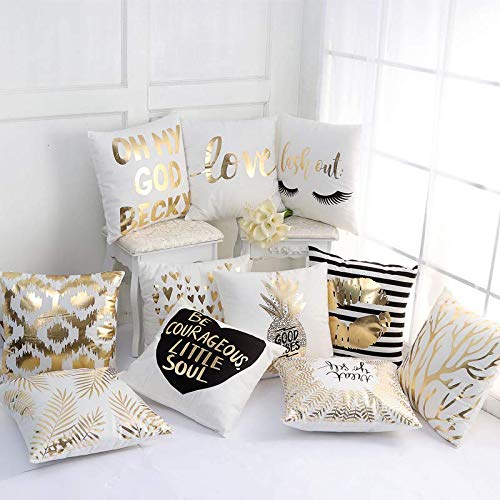 Lovelegis 2 Fundas de Almohada cojín Cuadrado - 44 x 44 cm - cojín Decorativo - Lino - sofá - Cama - Dormitorio - Muebles - niños - Unicornio - arcoíris - Eres mágico - Multicolor - Color Blanco