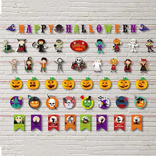 LQH Banner de Halloween del Tema de Halloween Bruja Garland Bunting Banderas for Halloween (Size : 4)