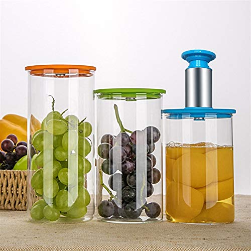 LQIABHOT Contenedor De Almacenamiento De Alimentos Cerrado En La Cocina, Almacenamiento Al Vacío, Caja Redonda De Vidrio, Tres Piezas/For Uso Doméstico (Color : 1000ml Storage Tank)