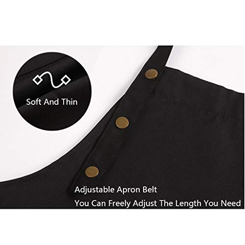 LQW HOME-delantales Delantal de Lona Café asado Inicio Leche Té Catering Hombres y Mujeres Monos Chef Delantal (Color : Black, tamaño : 74.5 * 67.5cm)