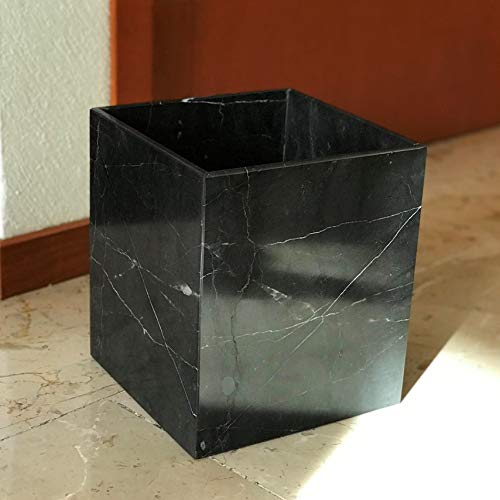 LUHOM LUJOSO HOGAR MEXICO Contenedores para Basura, Cubos, Papelera y Maceta de mármol Natural en Negro Monterrey