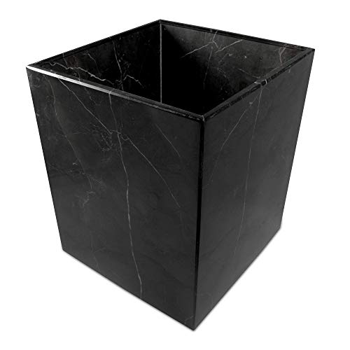 LUHOM LUJOSO HOGAR MEXICO Contenedores para Basura, Cubos, Papelera y Maceta de mármol Natural en Negro Monterrey