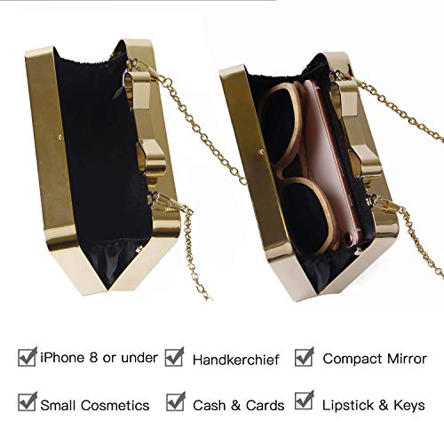 LUI SUI Las Mujeres de Cuero de imitación de Metal Hueco Bolsa de Embrague exquisitos Bolsos de Noche Bolsas de Hombro para la Fiesta de la Boda cóctel