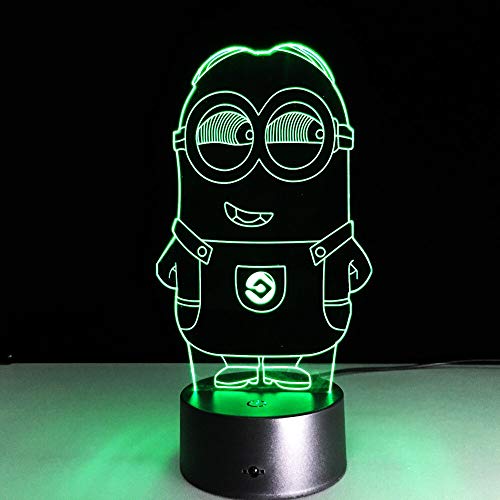 Luz de Noche 1 pieza novedad 3D Minions luz de noche LED lámpara de mesa iluminación de escritorio táctil colorida para regalo de bebé niño fiesta de cumpleaños dormitorio decoración del hogar