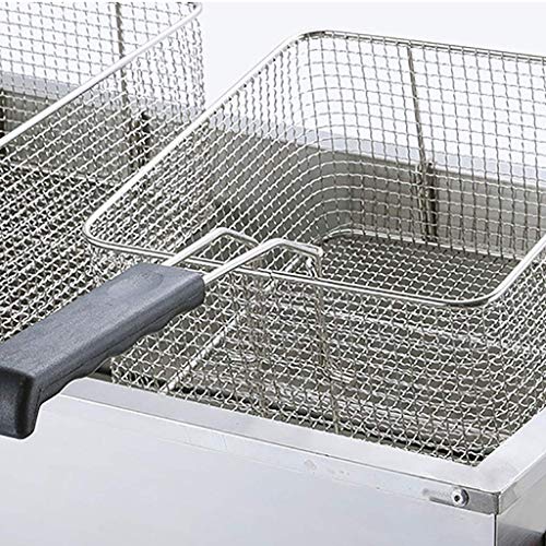 LXDDP Freidora eléctrica Comercial Freidora eléctrica 25L 4000W Cesta Doble Tanque Doble eléctrico Encimera Papas Fritas Acero Inoxidable