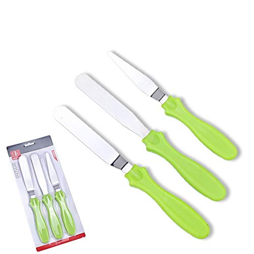 LY Kitchenware AB379 - Juego de 3 espátulas de crema para descongelar tartas, 3 piezas de rascador de mantequilla de acero inoxidable