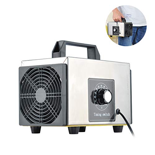 Lychee Generador de ozono Comercial Profesional,10,000mg/h 220V Purificador de Aire de ozono móvil Ozone Machine O3 con Temporizador para Hogar, Oficina, Humo,Automóviles y Mascotas