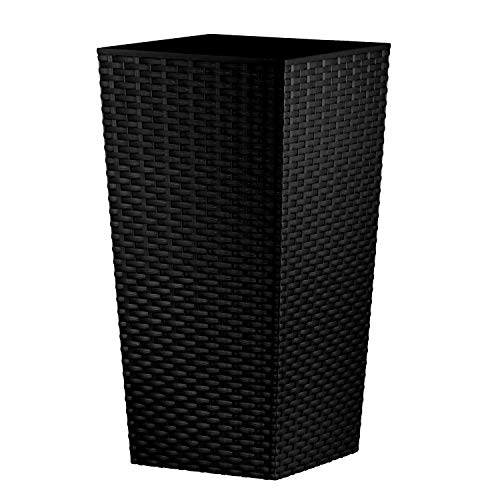 Macetas de tamaño grande, de la marca CrazyGadget, 2 unidades, plástico, negro, 26.6L